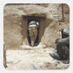 A soldier from the National Guard Square Sticker