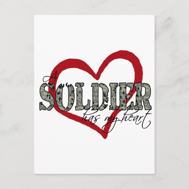 A Soldier Has My Heart Postcard (Front)