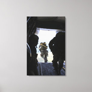 A Soldier performs a static-line jump Canvas Print