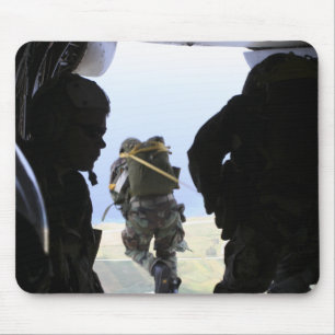 A Soldier performs a static-line jump Mouse Mat