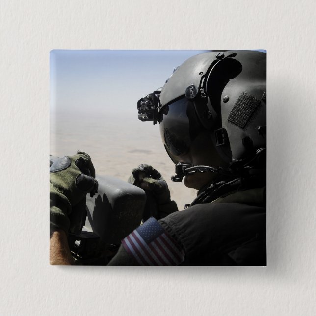 A soldier provides security 15 cm square badge (Front)