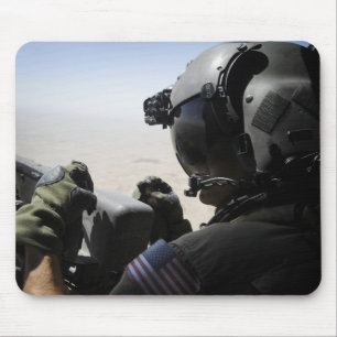 A soldier provides security mouse mat