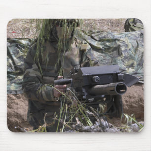 A soldier with MK-19 grenade launcher Mouse Mat