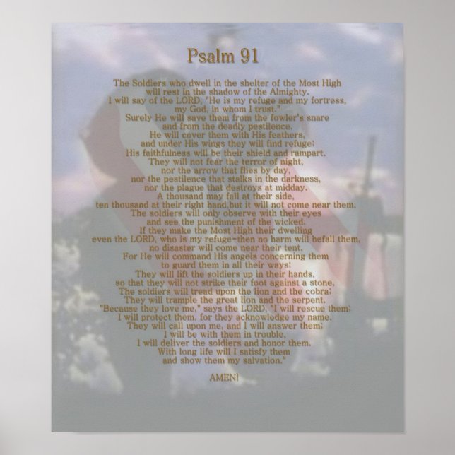 A Soldier's refuge Psalm 91 Poster (Front)