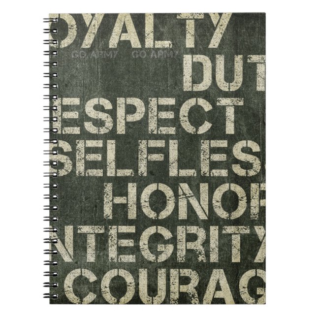 A soldiers values notebook (Front)
