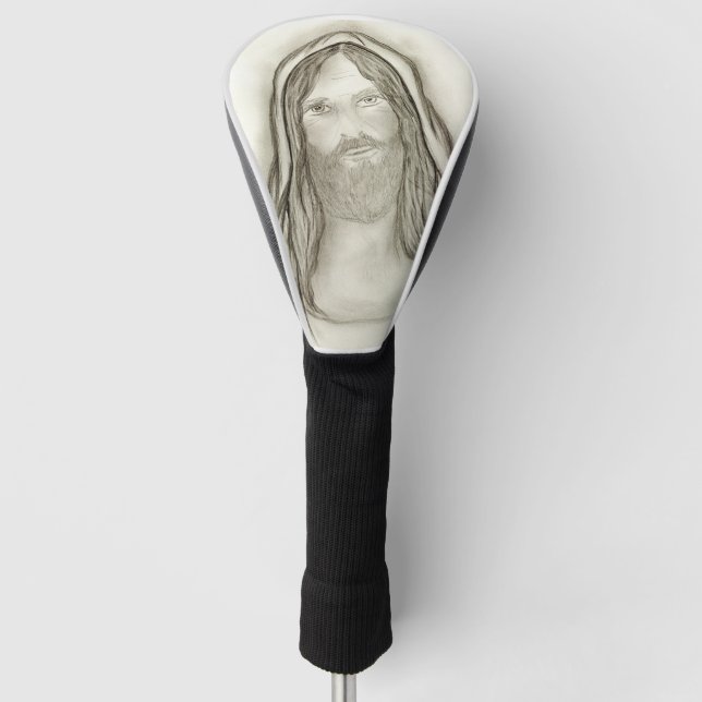 A Solemn Jesus Golf Head Cover (Front)