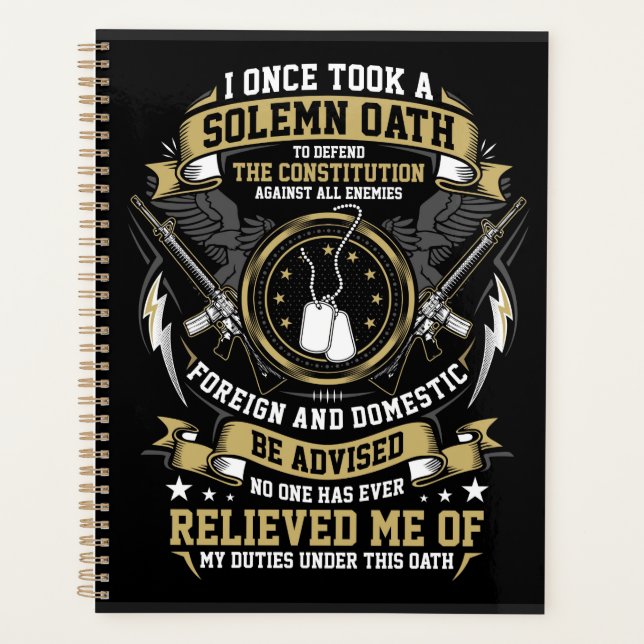 A Solemn Oath U.S. Military Patriotic Quote Planner (Front)