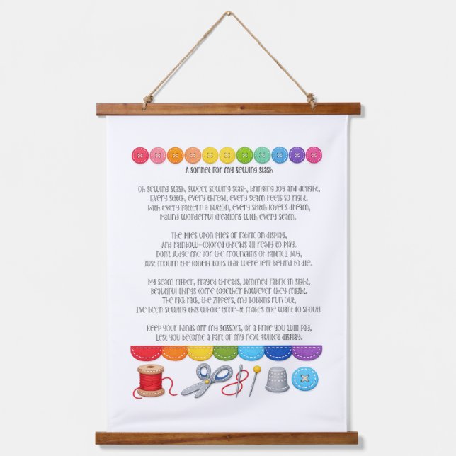 A Sonnet for my sewing stash - Funny craft gift Hanging Tapestry (Front)