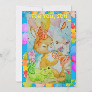 A Son's Birthday Flat Holiday Card