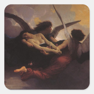 A Soul Brought to Heaven by Bouguereau Square Sticker