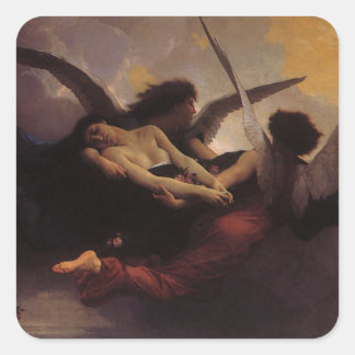 A Soul Brought to Heaven by Bouguereau Square Sticker