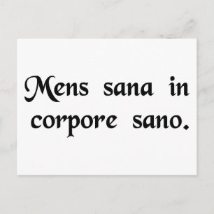 A sound mind in a sound body. postcard