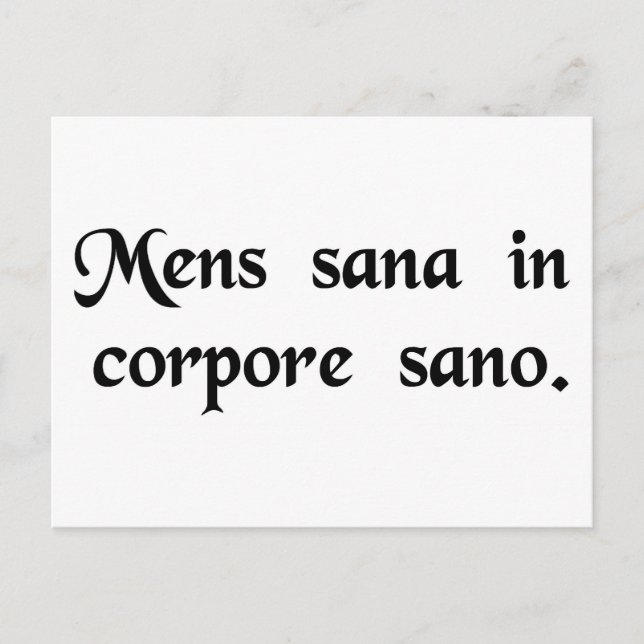 A sound mind in a sound body. postcard (Front)