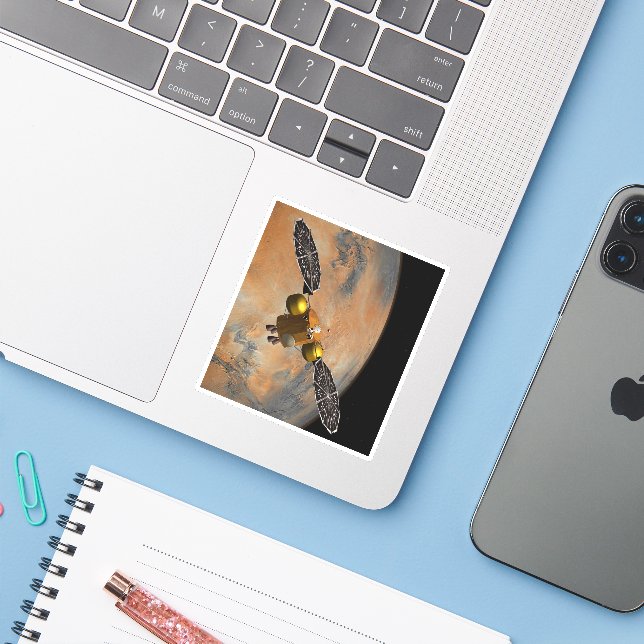 A Spacecraft Orbiting Mars. (Laptop w/ iPhone)