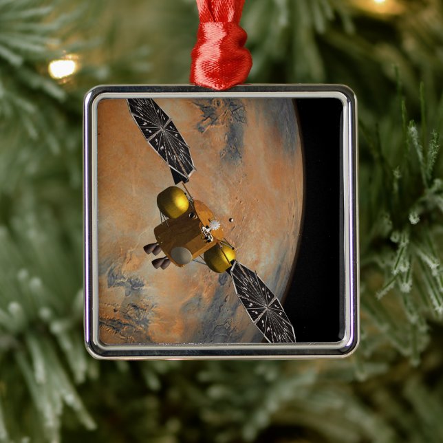 A Spacecraft Orbiting Mars. Metal Tree Decoration (Tree)