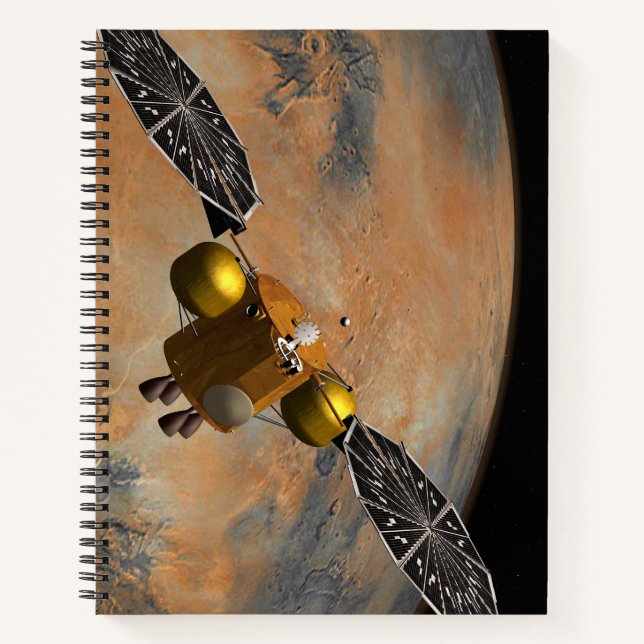 A Spacecraft Orbiting Mars. Notebook (Front)