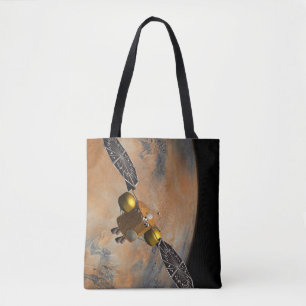 A Spacecraft Orbiting Mars. Tote Bag