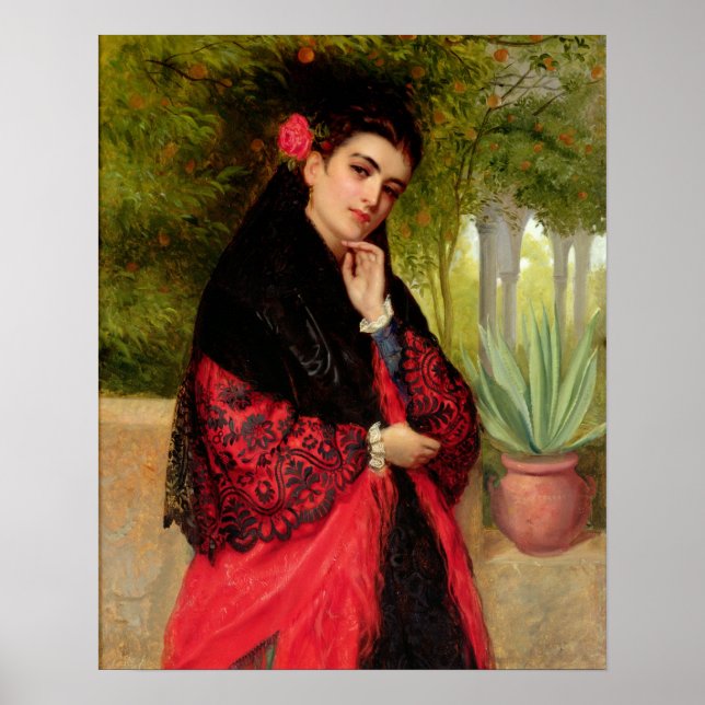 A Spanish Beauty, 1872 (oil on canvas) Poster (Front)