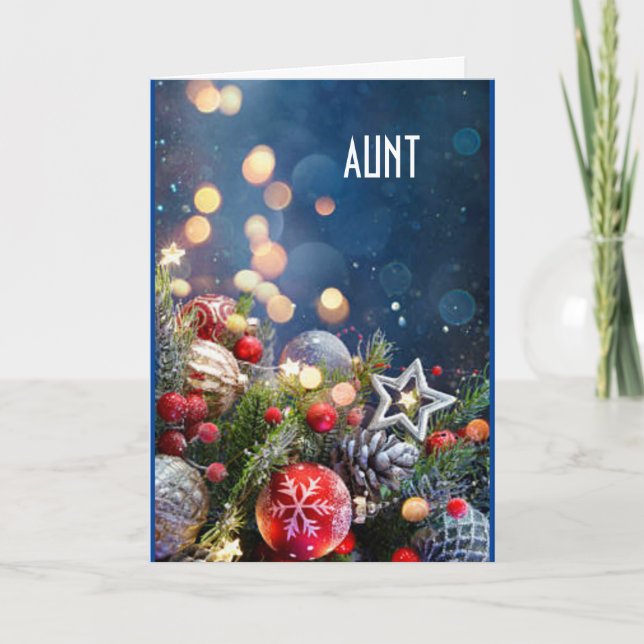 A "SPECIAL AUNT" AT CHRISTMAS HOLIDAY CARD (Front)