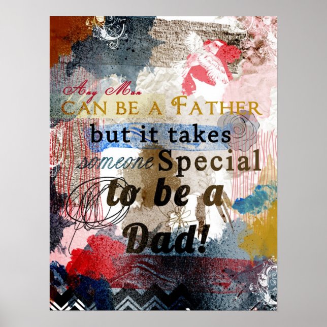 A Special Dad Art poster fathers gift (Front)