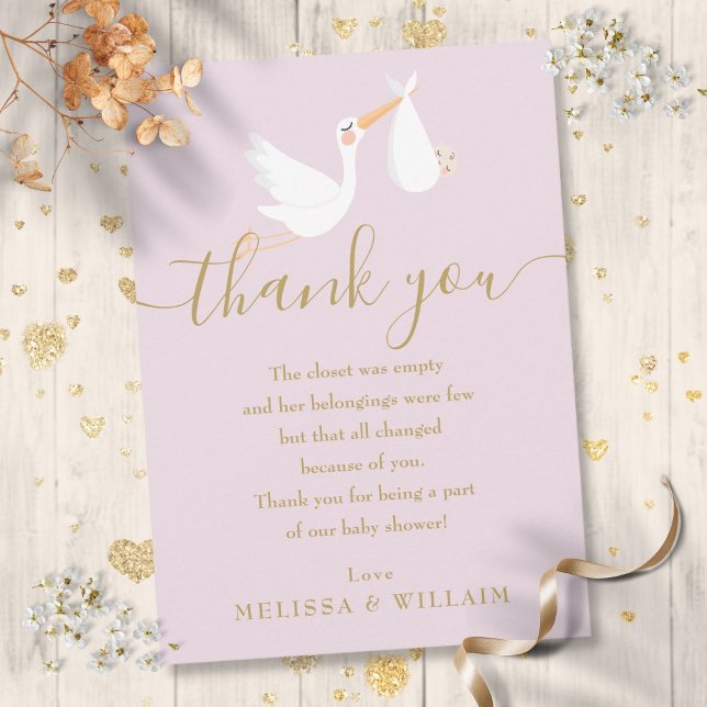 A Special Delivery Stork Baby Girl Thank You Card (A Special Delivery Stork Baby Girl Thank You)