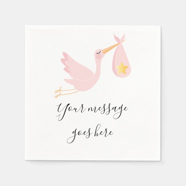 A Special Delivery Stork Baby Shower/Sprinkle Napkin (Front)