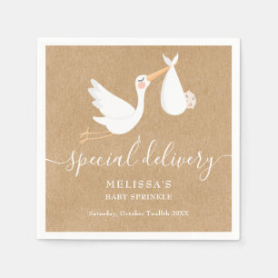 A Special Delivery Stork Baby Shower / Sprinkle Napkin