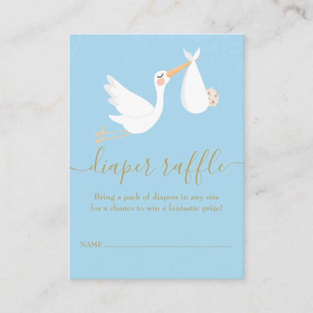 A Special Delivery Stork Diaper Raffle Baby Shower Enclosure Card (Front)