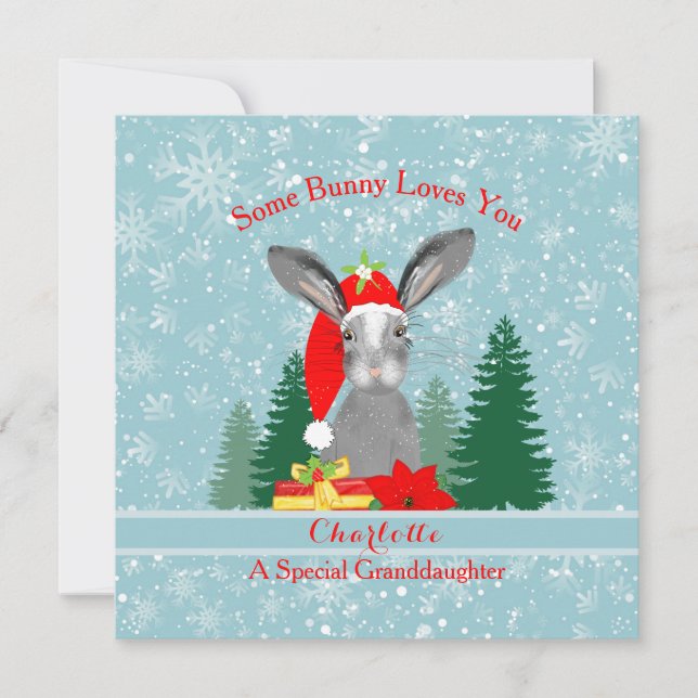 A Special Granddaughter Cute Christmas Holiday Card (Front)