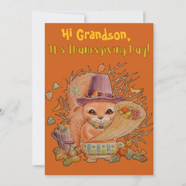 A Special Grandsons Personalised Thanksgiving Card (Front)