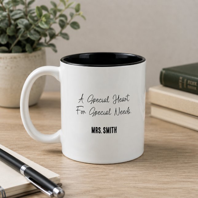 A Special Heart For Special Needs Educator Two-Tone Coffee Mug (Creator Uploaded)
