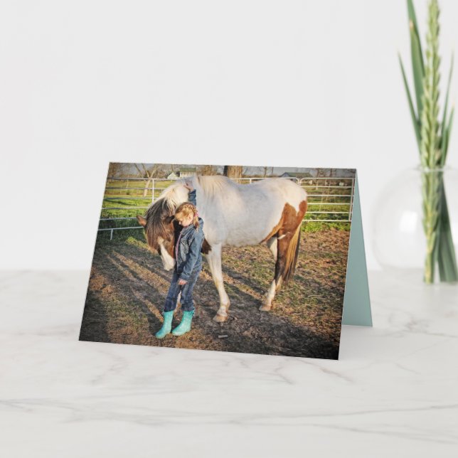 A Special Moment -- Girl and Horse Birthday card (Front)
