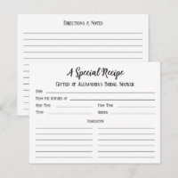 A Special Recipe for Bridal Shower Gift Card