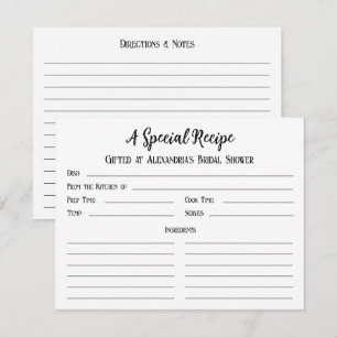 A Special Recipe for Bridal Shower Gift Card