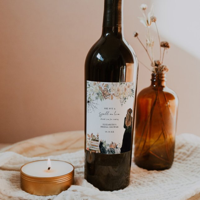 A Spell | Halloween Bridal Shower Wine Label (Creator Uploaded)