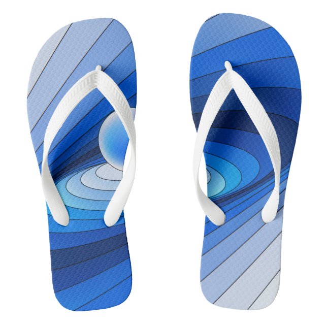 A Sphere Causing A Ripple EffectPair on Flip Flops (Footbed)