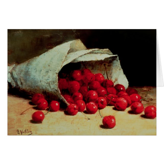 A spilled bag of cherries (Front Horizontal)
