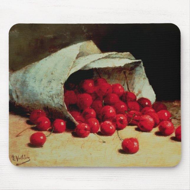 A spilled bag of cherries mouse mat (Front)