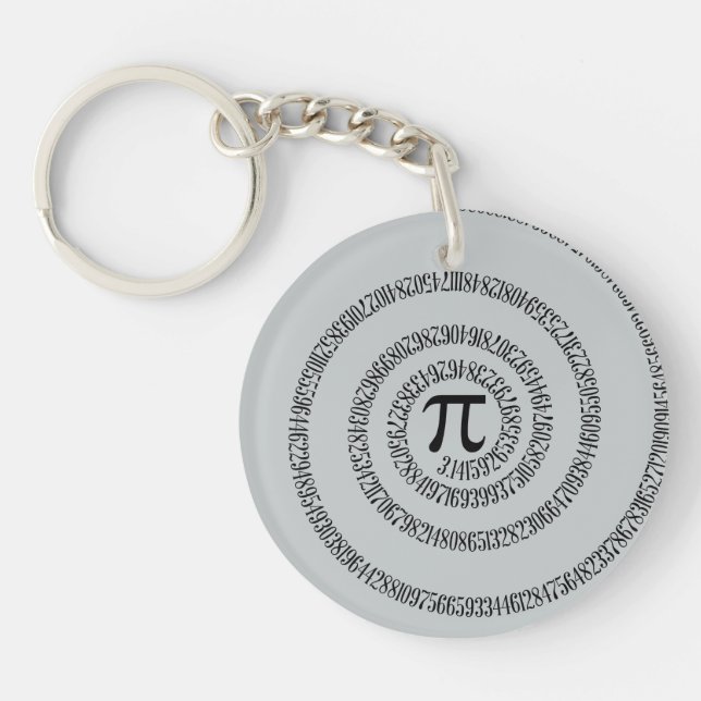A sPIral for Pi Click Customise Change Grey Colour Key Ring (Front)