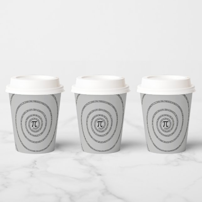 A sPIral for Pi Click Customise Change Grey Colour Paper Cups (Multi)