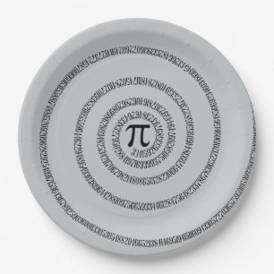 A sPIral for Pi Click Customise Change Grey Colour Paper Plate