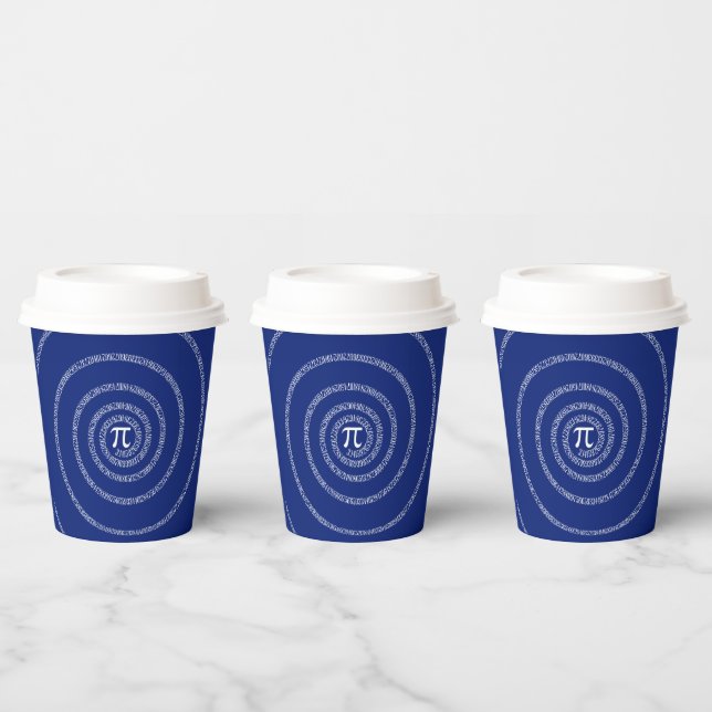 A sPIral for Pi on Blue Paper Cups (Multi)