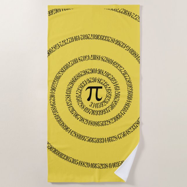 A Spiral of Pi Graphic on a Beach Towel (Front)