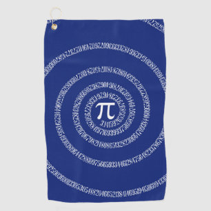 A Spiral of Pi Graphic on a  Golf Towel