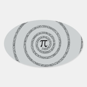 A sPIral on Pi Click Customise Change Grey Colour Oval Sticker