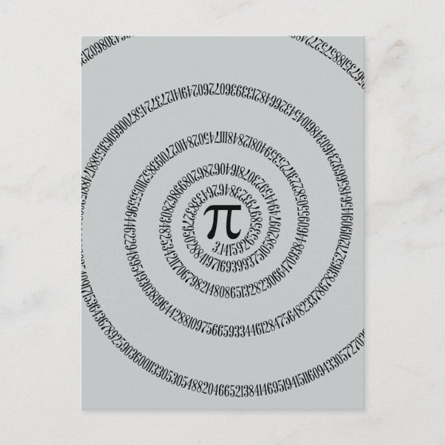 A sPIral on Pi Click Customise Change Grey Colour Postcard (Front)