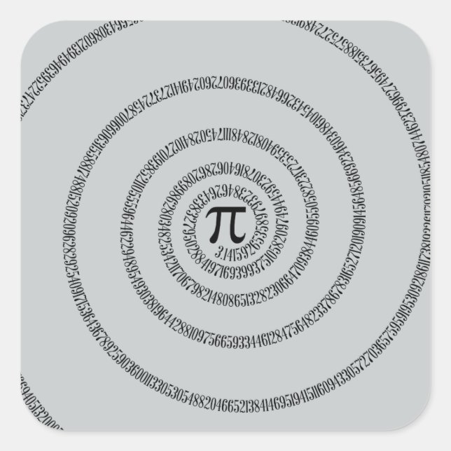 A sPIral on Pi Click Customise Change Grey Colour Square Sticker (Front)