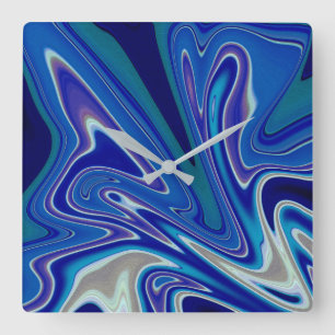 A Splash of Blue  Square Wall Clock