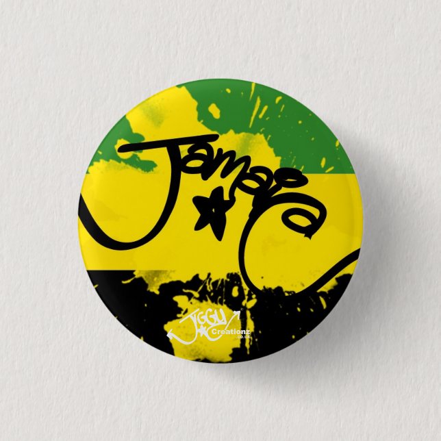 A splash of Jamaica! Small Button Pin (Front)