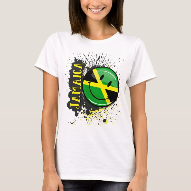 A Splash of Jamaica Smiling Flag T-Shirt (Front)